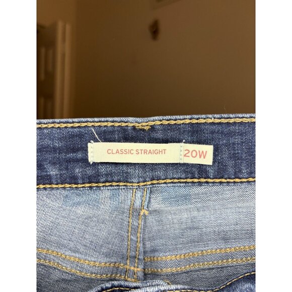LEVI'S Classic Straight Jeans Womens 20W Denim 5-Pocket Blue Stretch Plus - Picture 6 of 8